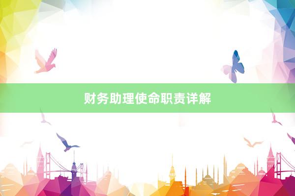 财务助理使命职责详解